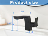 Matte Black Smart LED Bathroom Faucet - Temperature Digital Display, Pull Down Sprayer for RV and W1217P359395