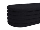 Fuji 49" Upholstered Oval Storage Bench, Ebony Black Boucle B2719P238463