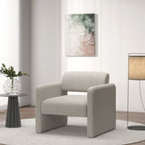 Beige stripe single sofa chair, upholstered comfortable chair with armrests, for dining W487P183020