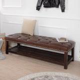 Bedroom End of Bed Bench Tufted Upholstered End of Bed Bench End of Bed Entrance Shoe Bench, 60" W68053159