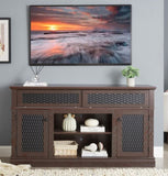 TV Stand Electric Fireplace Glass Shelves,YS-027-2FD-CHE W1758P231683