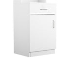 Standing 5 Compartments 1 Drawer 1 Door MDF Barber Cabinet White 43284972