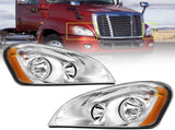 Headlights Assembly Fit For 2008-2017 Freightliner Cascadia, Chrome Housing And Amber Reflector W1155P271775