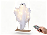 5FT Hanging Swing Ghost Halloween Decor, Warm White LED Lights 16.4FT Remote Control, Adjustable 72349301