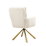 ZNTS Off White Cashmere Contemporary High-Back Upholstered Swivel Accent Chair W1516P154060