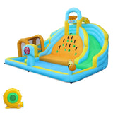 ZNTS Inflatable castle for children with inflator 450W, slide, jump area, climbing wall, 395 x 350 x 260 48941692