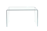 Glass Console Table, Transparent Tempered Glass Console Table with Rounded Edges Desks, Sofa Table W1718P234156