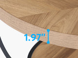 Round Coffee, 31.7" Circle Coffee for Living Room, Modern 2-Tier Wood Accent Center B082P356379