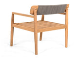 CREATIVE BRAIDED ACACIA WOOD OUTDOOR DINING CHAIRS WITH ARMRESTS, SUITABLE FOR OUTDOOR DINING AND N770P269704G