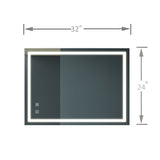 ZNTS 32x24inch Bathroom Led Classy Vanity Mirror with focused backplane,High Lumen,Dimmable Touch,Wall W1992P210431