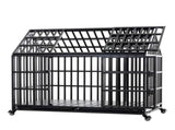 55" Heavy Duty Dog Crate Large Dog cage Strong Metal Dog Kennels and Crates for Large Dogs with 4 W206P453115