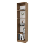 Beaver Balley Bookcase with Open Storage and 5 Shelves, Natural Oak and White B128P314794
