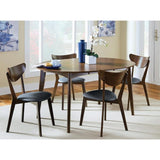 Dark Walnut and Black Open Back Side Chairs B062P145496