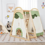 ZNTS 6-in-1 Wooden Kids Jungle Gym Playset 51873158