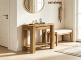 23.6 Inch Farmhouse End Table with Storage Shelf, Wooden Side Table 18133458
