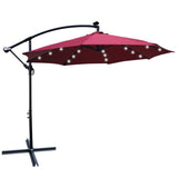 10 ft Outdoor Patio Umbrella Solar Powered LED Lighted Sun Shade Market Waterproof 8 Ribs Umbrella W65627956