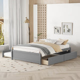 FULL BED WITH TWIN SIZE TRUNDLE AND TWO DRAWERS FOR GREY COLOR W69732770