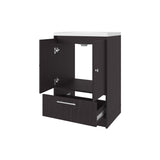 Sinclair Freestanding Bathroom Vanity with Sink, Two Doors and Bottom Drawer, Wengue B128P314809