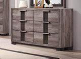 1pc Contemporary Dresser Six Drawers Metal knobs Brown Finish Bedroom Wooden Furniture B011P255271