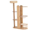 Multi-Level Wood Cat Tree Tower, 70.8" Tall Cat Activity Tree with Sisal Scratching Post, Space W3101P553723