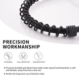 Commercial Black and Nickel Gold Faucet with Pull Out Sprayer, Single Handle Single Lever W1932P180032