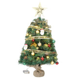 ZNTS 20 in Pre-lit Artificial Mini Christmas Tree, Tabletop Small Xmas Pine Tree with Ornaments and 30 49671594