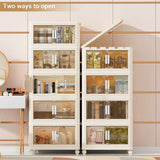 19.69" Side Wide Folding Storage Cabinet ,5 Tiers,19.69"11.81"50.00",Collapsible Storage Bins with W2873P207557