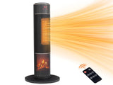 33" Tower Space Heater with 3D Flame, 1500W Portable Electric Heater with Thermostat, 60&deg 35471126