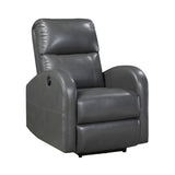 Power Reclining Chair 1pc Gray Faux Leather Upholstered Modern Contemporary Power Motion Reclining B011P233933
