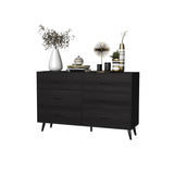 Double-row, 3-layer, 6-drawer cabinet with high legs, fabric-covered drawer, particle board, 98385387