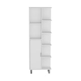 Crovie Linen 63-inch High Bathroom Cabinet Linen Storage Cabinet with Seven Open Shelves B070P173184