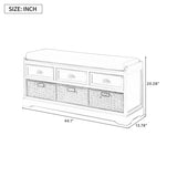 U_STYLE Homes Collection Wood Storage Bench with 3 Drawers and 3 Baskets WF323641AAB