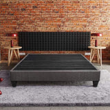 Contemporary 14 in. Platform Mattress Foundation, King Size Upholstered Bed Frame Base, Dark Gray B011P203586
