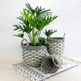 3-Pack Stackable Hand Woven Wicker Storage and Laundry Basket with Handles B046P144641