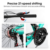 A26207 26 Inch Steel Frame Shock Fork Plus Shock Absorber 21-speed Unisex Mountain Bike W709P285163