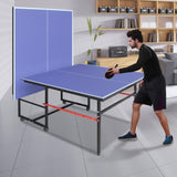 ZNTS 8ft Mid-Size Table Tennis Table Foldable & Portable Ping Pong Table Set for Indoor & Outdoor Games 59711211