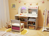 2-in-1 Kids Vanity & Writing Desk Set - LED Lighted Shatterproof Mirror , White 55578878
