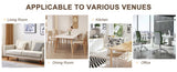 A 35-inch diameter glass top and a modern, minimalist round dining table with gold metal legs. Ideal W1151P263755