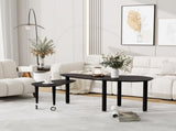 Contemporary rotatable cocktail table solid rubber wood legs, 360 degree rotating coffee table W2899P372752