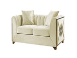 Velencia Modern Style Loveseat in Cream B009139134