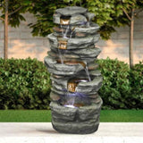 ZNTS 32.6inches Rock Water Fountain with Led Lights[Unable to ship on weekends, please place orders with 48876684