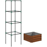 Brown galvanized planter box with rattan holder 24 "x 24" x 11.75" 90347959