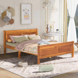 Queen Size Wood Platform Bed with Headboard and Wooden Slat Support 18391919