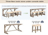 4-Piece Bar Table Set with Power Outlet, Dining Bar Table and Chairs Set,Bar Table Set with 3 Padded W1998P193823