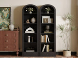 67"H Small Arched Bookcase, Mid Century Modern 5-Tier Arched Bookcase with Open Display W757P506857