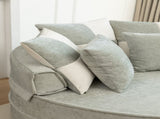 Oversized Round Accent Barrel Chair 5 Pillows Soft Velvet Upholstered Armchair Lazy Lounge Sofa W1170P283148