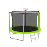 ZNTS 10FT Trampoline for Kids, Basketball Hoop and Ladder, Outdoor Kids Trampoline with Safety K1163P147346