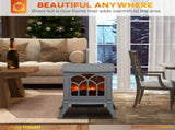 Electric Fireplace Freestanding Stove Heater with Realistic Logs 14.75"x9"x17.25" Gray 76101144