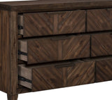 ZNTS Modern-Rustic Design 1pc Wooden Dresser of 6x Drawers Distressed Espresso Finish Plank Style B01165807