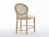 Solid Wood Bar stools Set of 2, Classic French Country Wooden Barstools with Upholstered Seating W1622P221395
